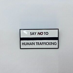 Sy No to Human Trafficking Pin (White)